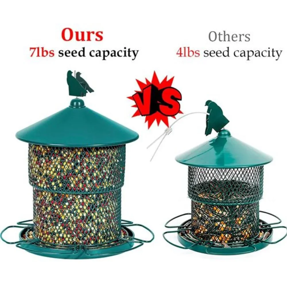 Wild Bird Feeders Outside Hanging for Wild Birds, Large Metal Bird Feeders